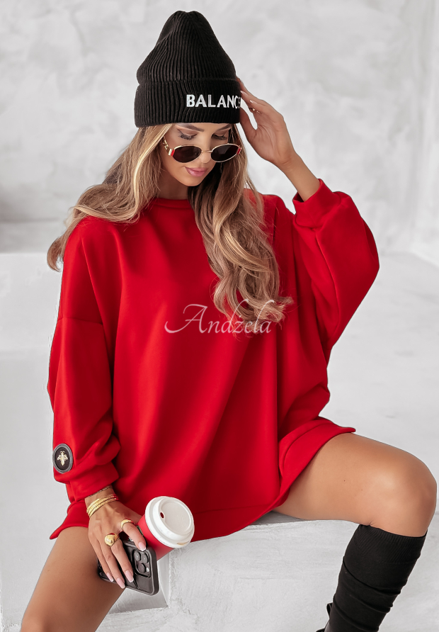 Mikina oversize Active Queens červen&aacute;