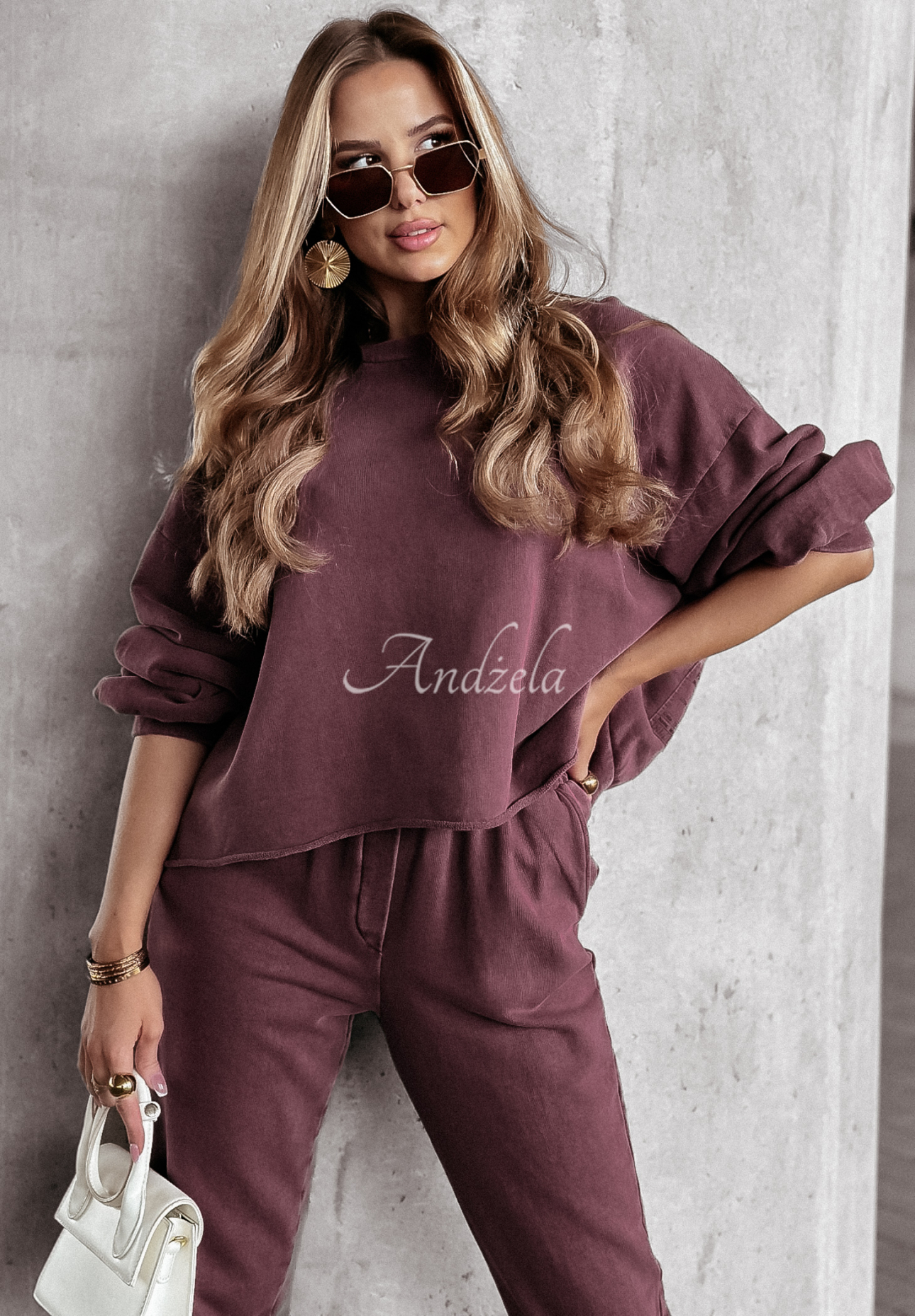 Mikina oversize Everyday Style bordová