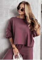 Mikina oversize Everyday Style bordová