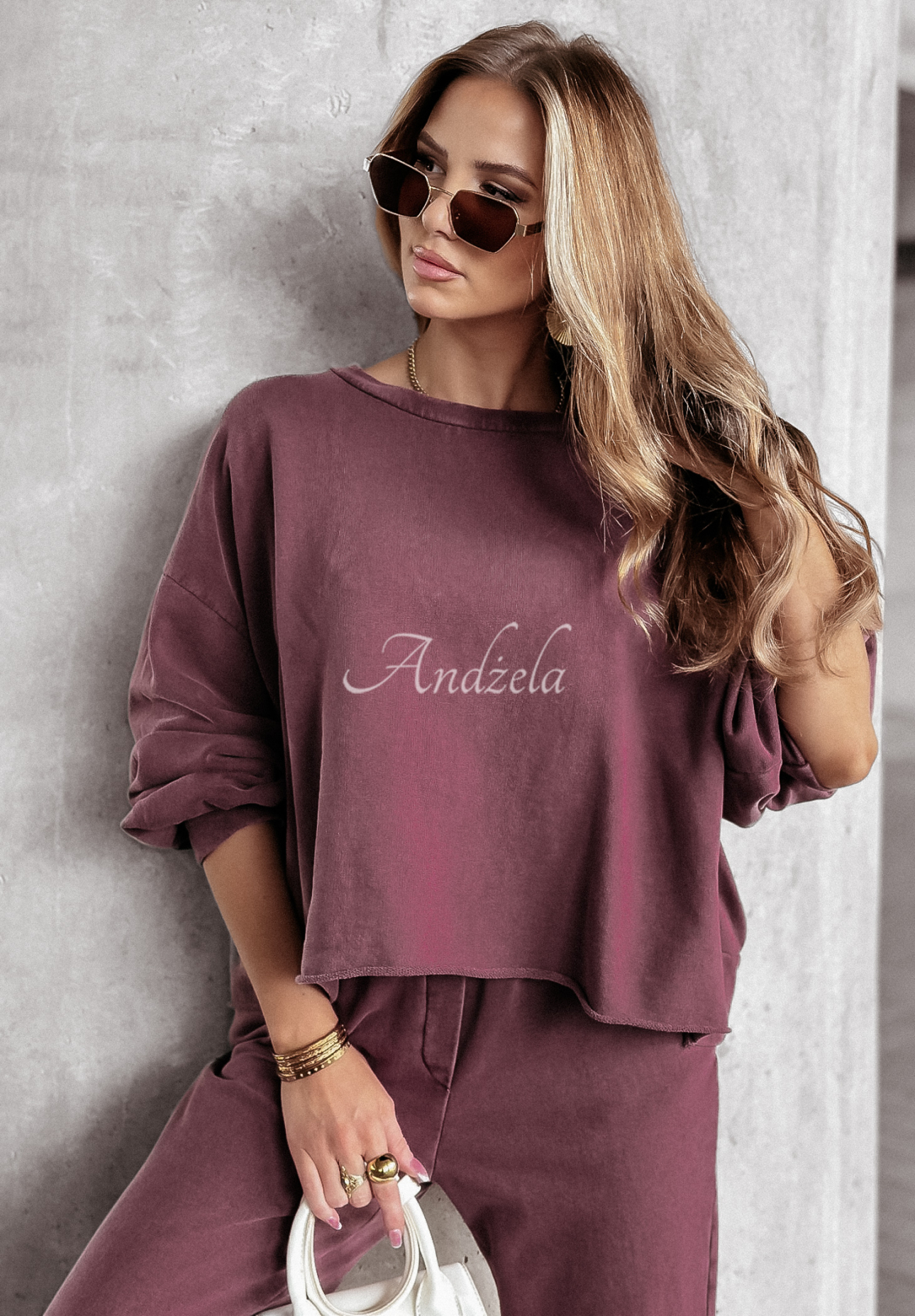 Mikina oversize Everyday Style bordová