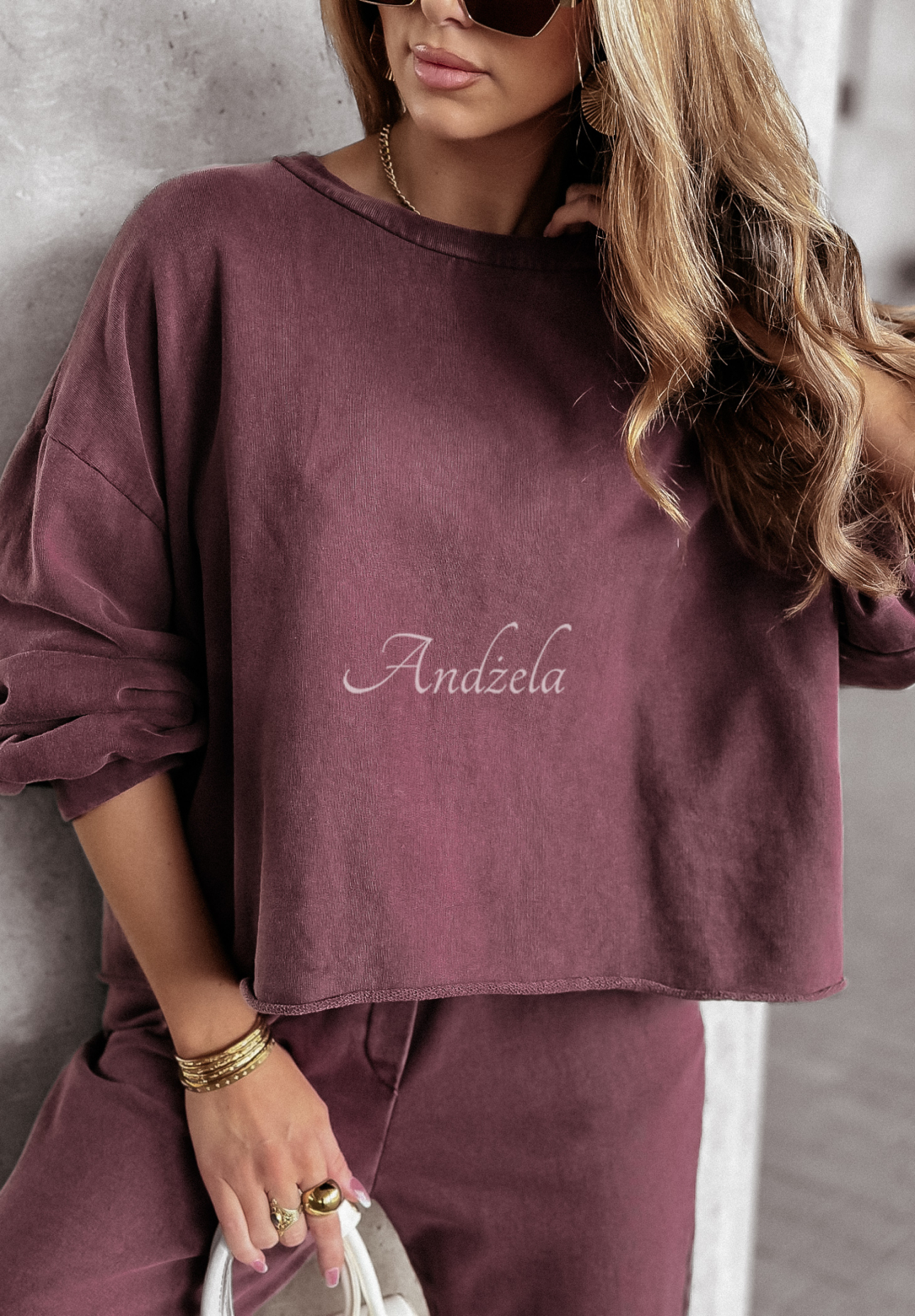 Mikina oversize Everyday Style bordová