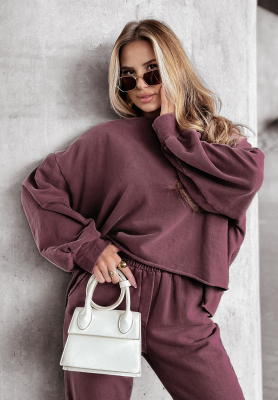 Mikina oversize Everyday Style bordová