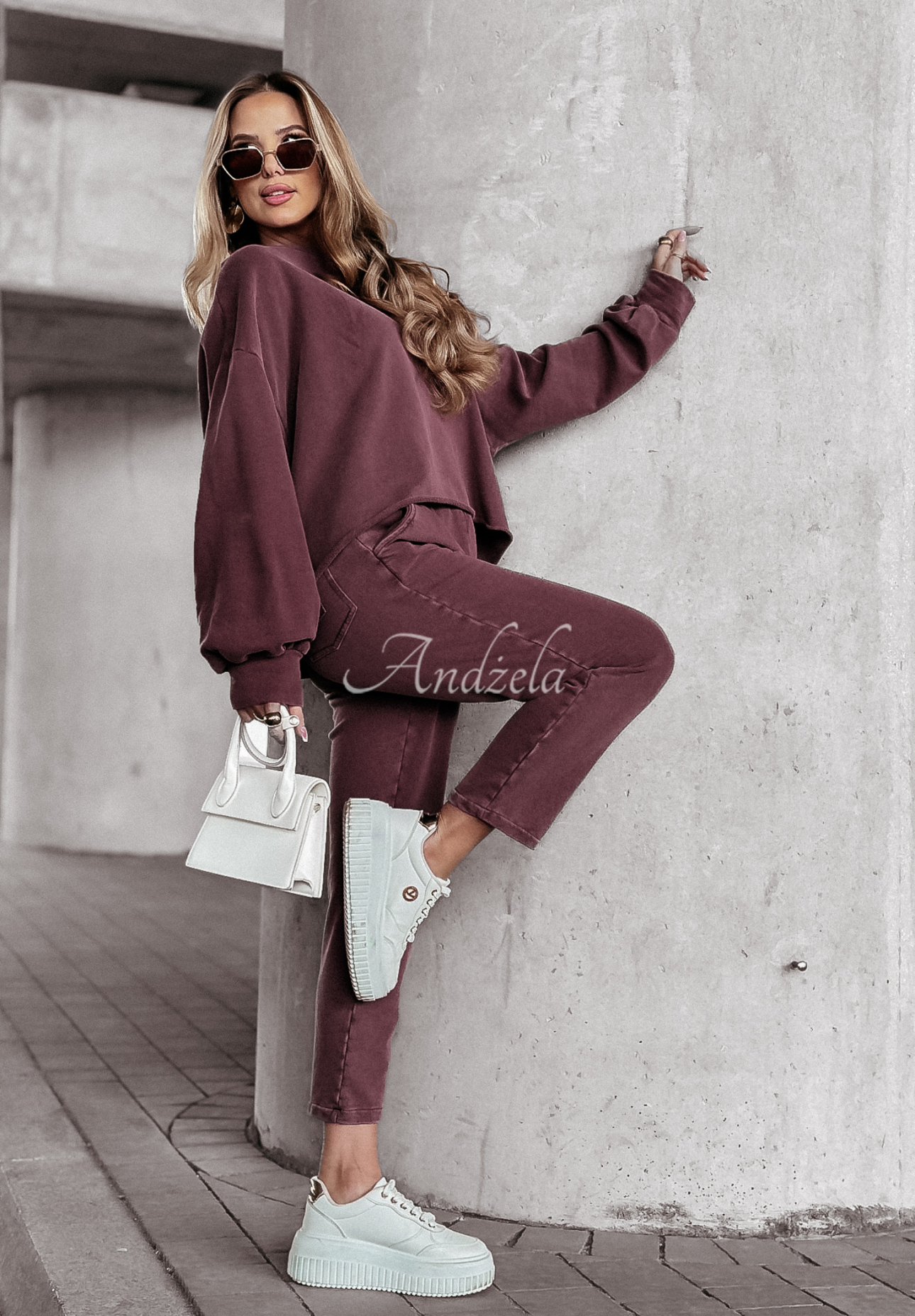 Mikina oversize Everyday Style bordová