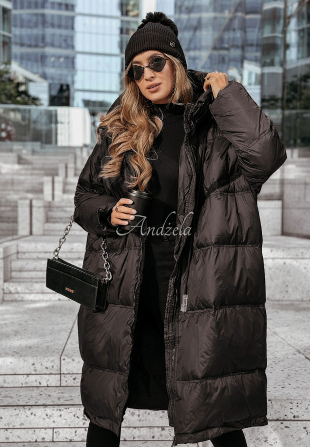 Dlh&aacute; p&aacute;perov&aacute; bunda s kapucňou Coldest Of Times čierna