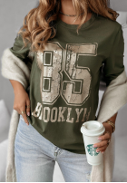 Blúzka z nadrukiem Brooklyn 85 khaki