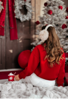 Vianočná Mikina z nadrukiem Santa Baby červená