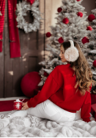 Vianočná Mikina z nadrukiem Santa Baby červená