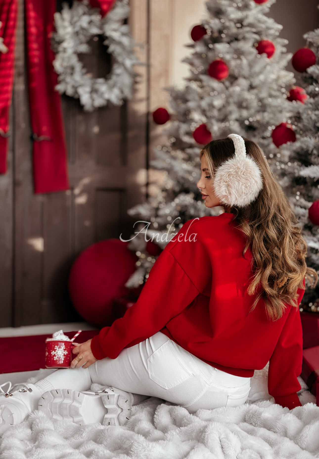 Vianočná mikina s potlačou Santa Baby červená