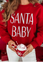 Vianočná Mikina z nadrukiem Santa Baby červená