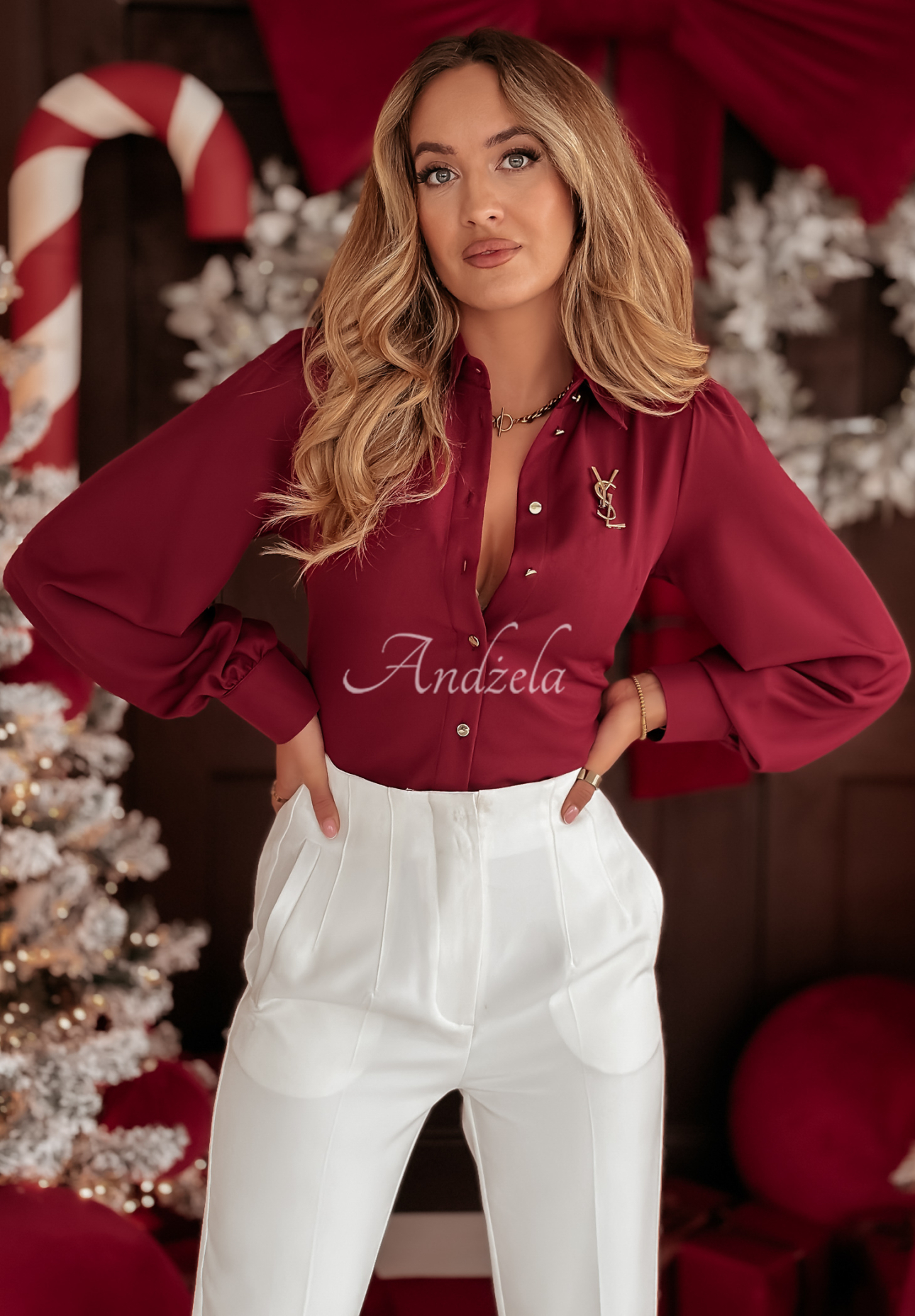 Košeľa s viazaním s viskózou Special One bordová