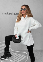 Sveter oversize z golfem Benin ecru