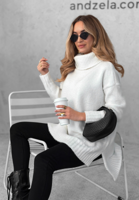 Sveter oversize s rolákom Benin ecru