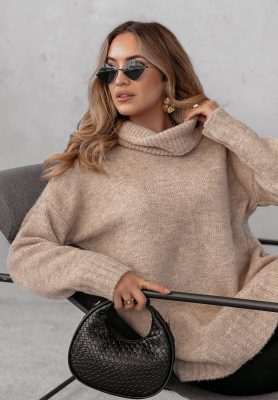 Sveter oversize z Rolákem Benin béžový
