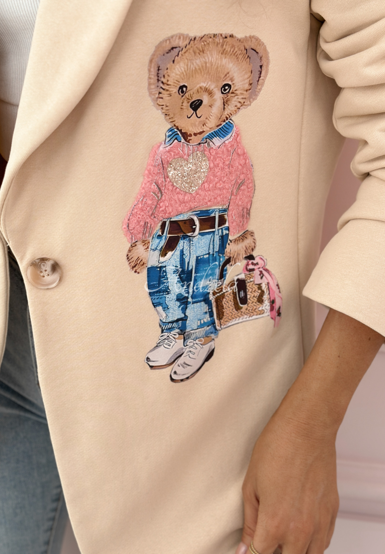 Sako s medvedíkom Bear Delight béžová