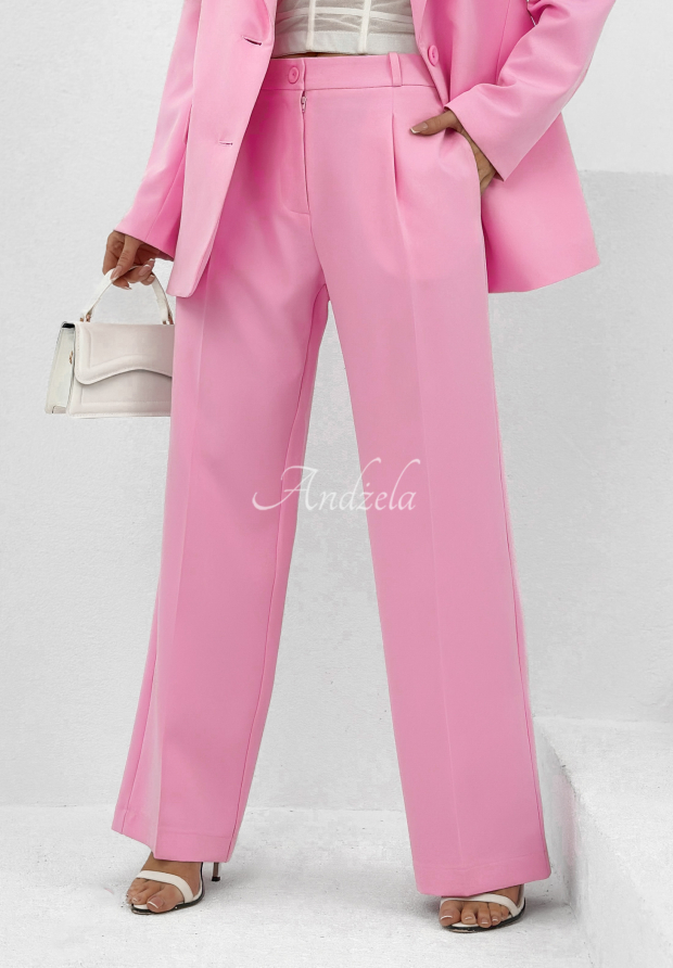 Elegantn&eacute; nohavice wide leg My Necessity ružov&eacute;