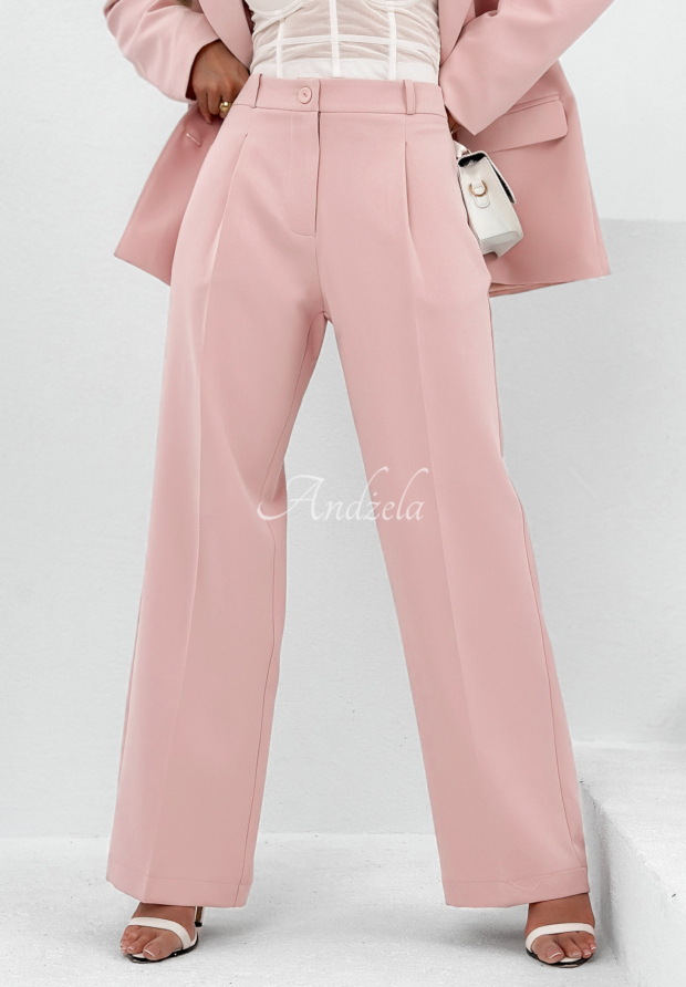 Elegantn&eacute; nohavice wide leg My Necessity p&uacute;drovo ružov&aacute;