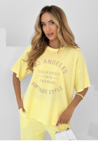 Súprava Tričko i Nohavice wide leg Los Angeles 1979 banánový