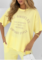 Súprava Tričko i Nohavice wide leg Los Angeles 1979 banánový