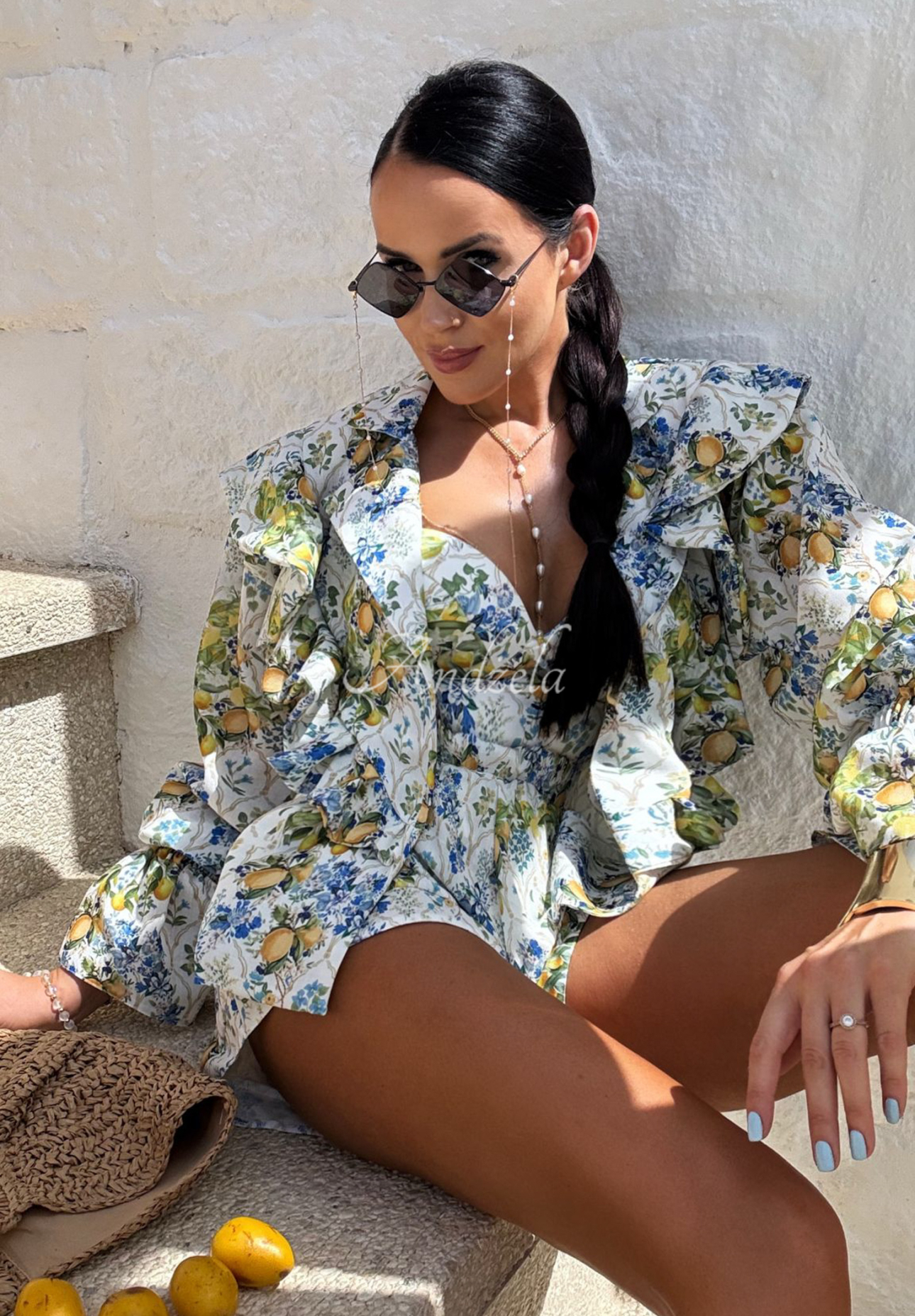 Body plavky s citrónmi La Milla Tasty Lemons žlto-modré