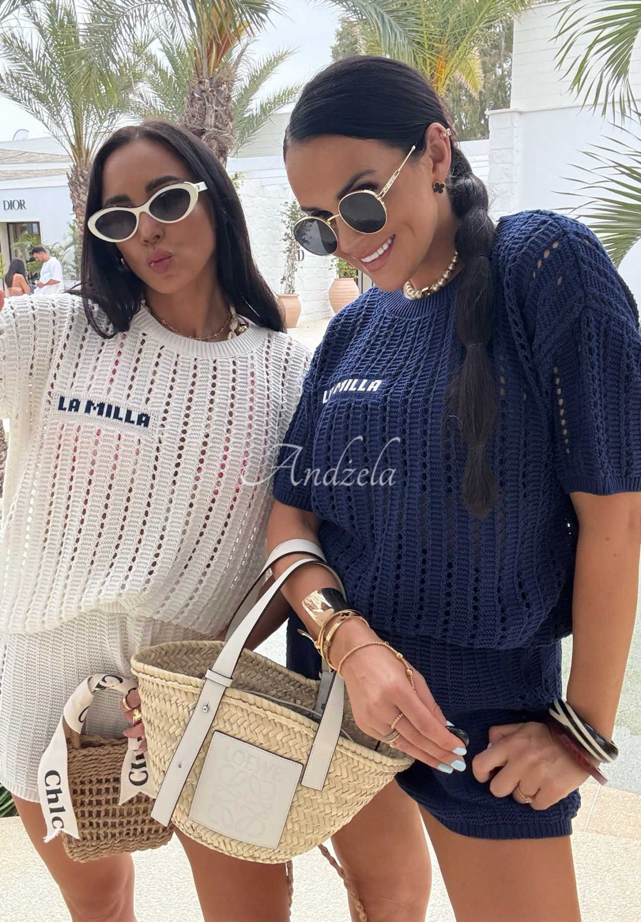 Pletené súprava blúzka a šortky La Milla Sporty Chic ecru