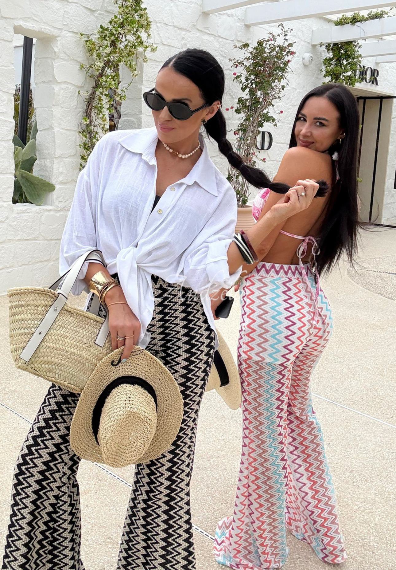 Ažúrové nohavice zvony La Milla Sun-Kissed Shades biele