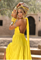 Šaty na ramiączkach Latino Princess banánová