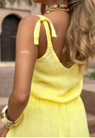 Lniany top Summery Essentials banánový