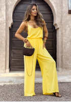 Súprava top i Nohavice wide leg Summer Is My Favorite banánový