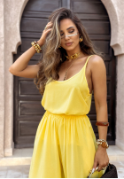 Súprava top i Nohavice wide leg Summer Is My Favorite banánový