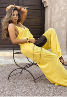 Súprava top i Nohavice wide leg Summer Is My Favorite banánový