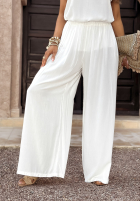 Súprava top i Nohavice wide leg Summer Is My Favorite Biela