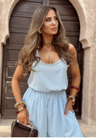 Súprava top i Nohavice wide leg Summer Is My Favorite blankytný
