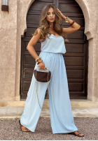 Súprava top i Nohavice wide leg Summer Is My Favorite blankytný