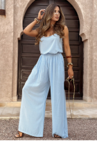 Súprava top i Nohavice wide leg Summer Is My Favorite blankytný