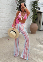 Exkluzívne Nohavice dzwony La Milla Sun-Kissed Shades biele