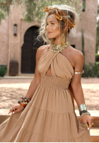 Šaty na ramiączkach Latino Princess béžová
