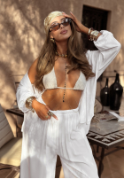 Súprava Košeľa i Nohavice wide leg I Need Summer Biela