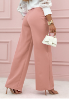 Eleganckie Nohavice wide leg Glamour Flow jasny púdrovo ružová