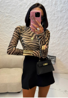 Blúzka w zebrę La Milla Pink Dream čierno-béžová
