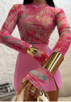 Blúzka so vzormi La Milla Pink Dream ružová