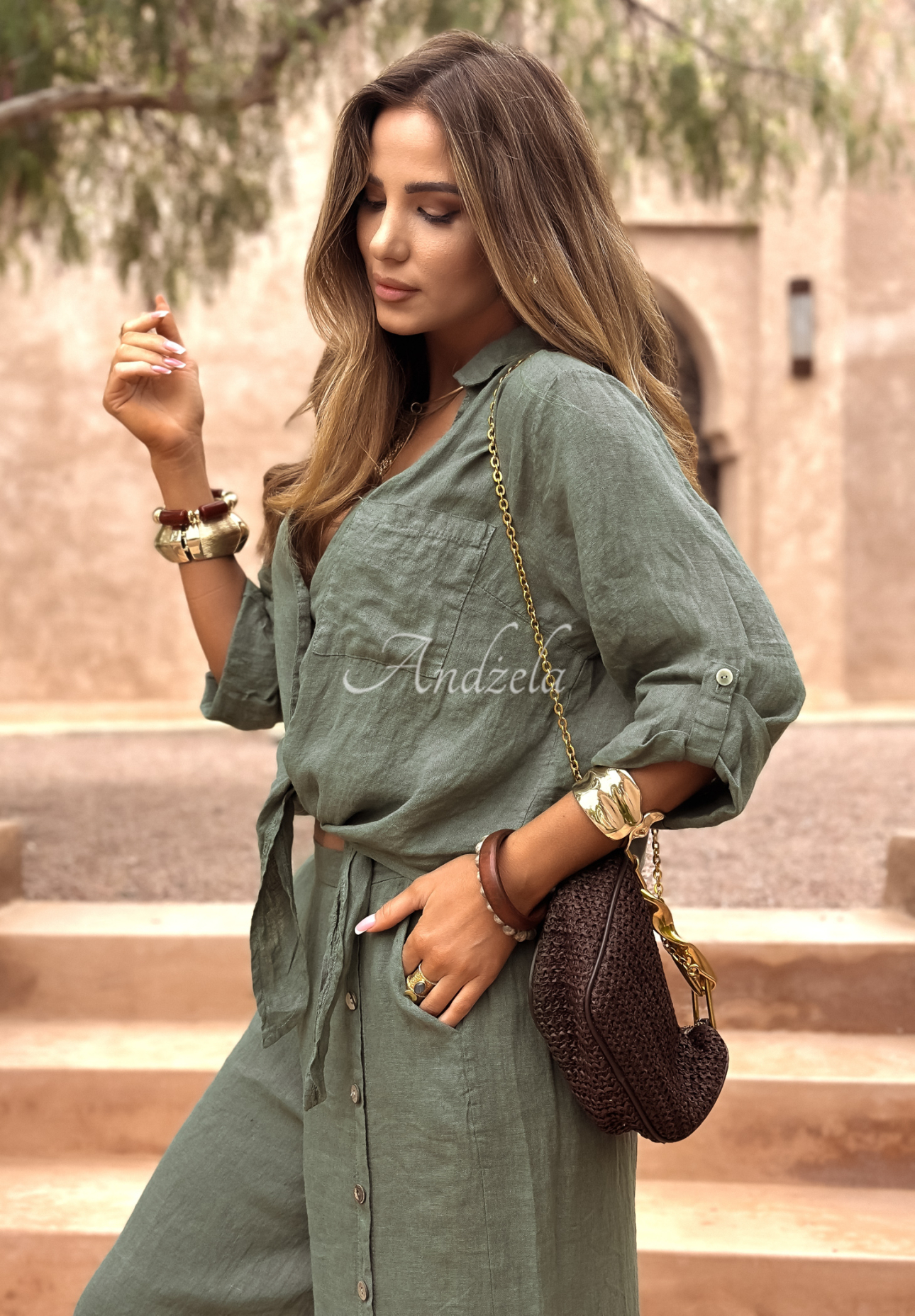Ľanová košeľa So Much Sun khaki