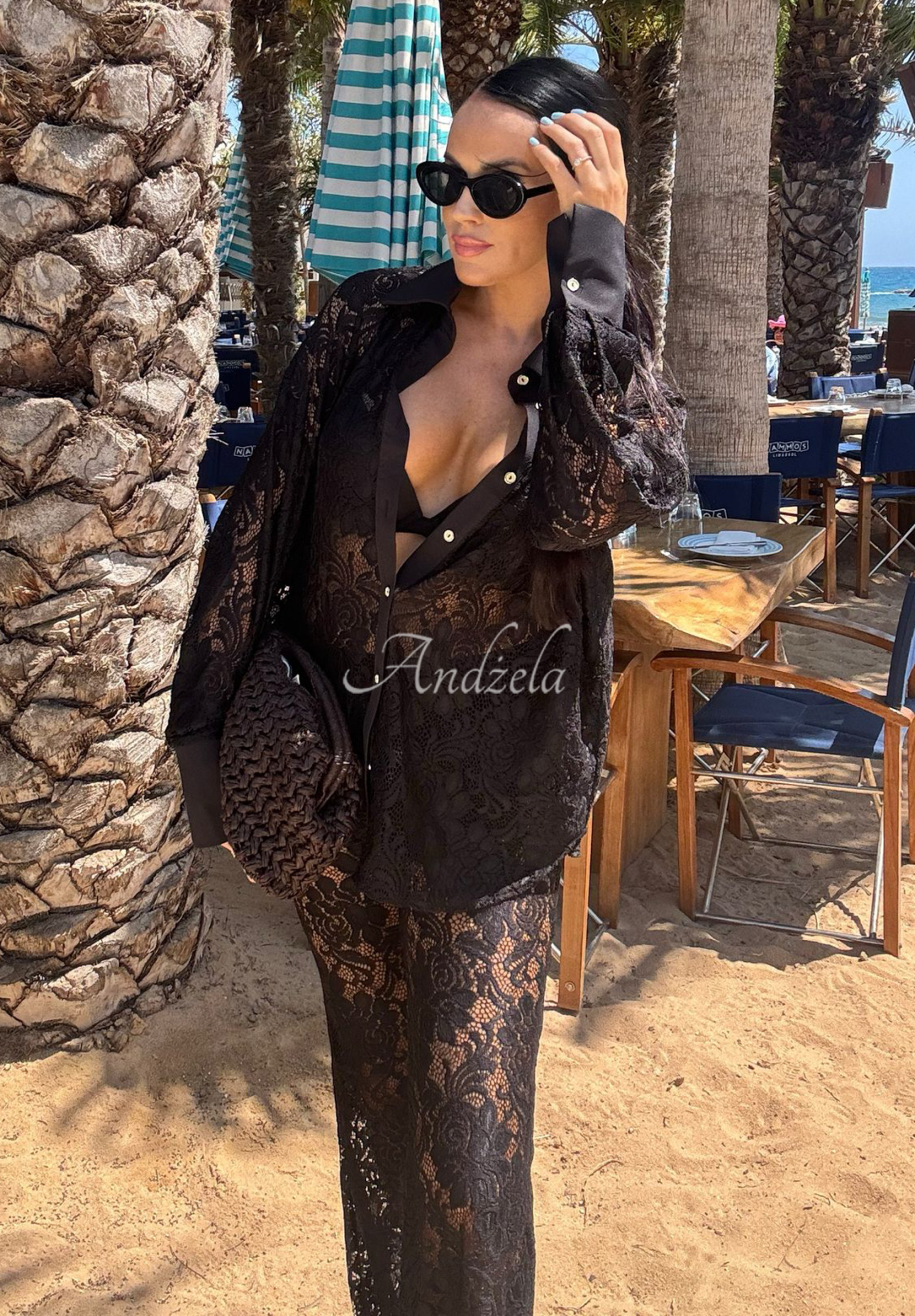 Čipkované nohavice La Milla Lace Elegance čierne