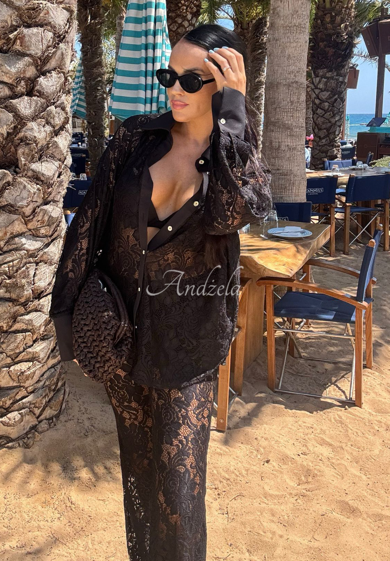 Čipkované nohavice La Milla Lace Elegance čierne