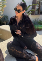 Koronkowe Nohavice La Milla Lace Elegance čierne