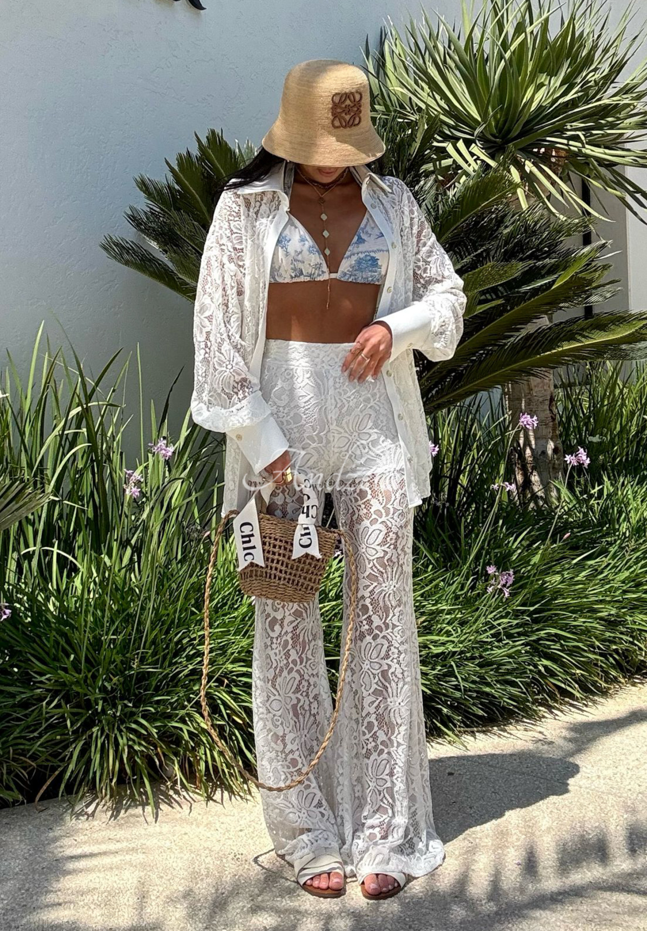 Čipkované nohavice La Milla Lace Elegance biele
