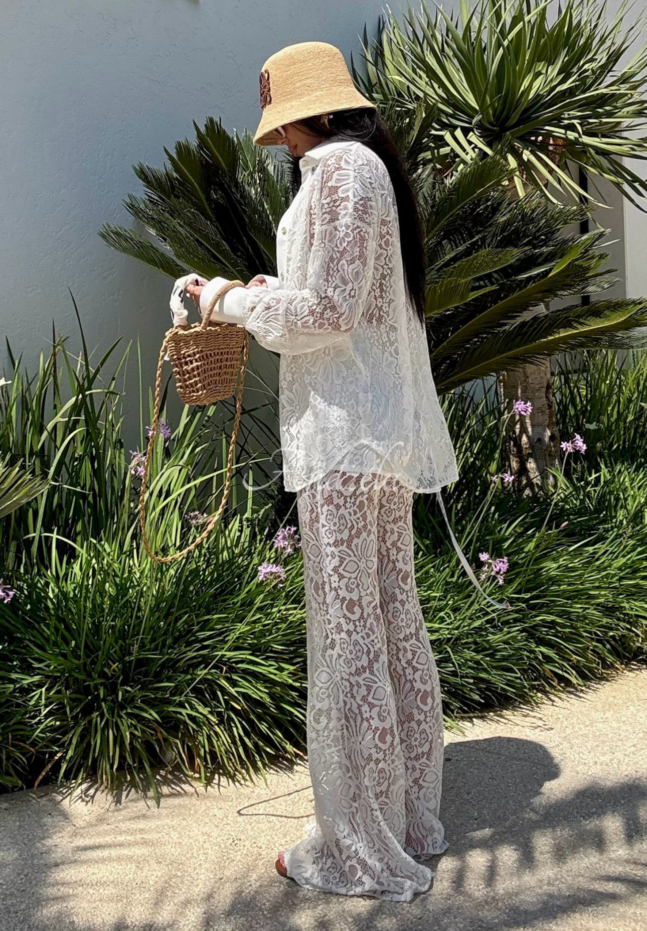 Čipkované nohavice La Milla Lace Elegance biele