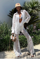 Koronkowe Nohavice La Milla Lace Elegance biele