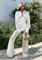 Koronkowe Nohavice La Milla Lace Elegance biele