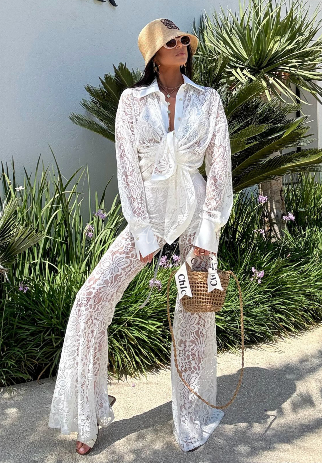 Čipkované nohavice La Milla Lace Elegance biele