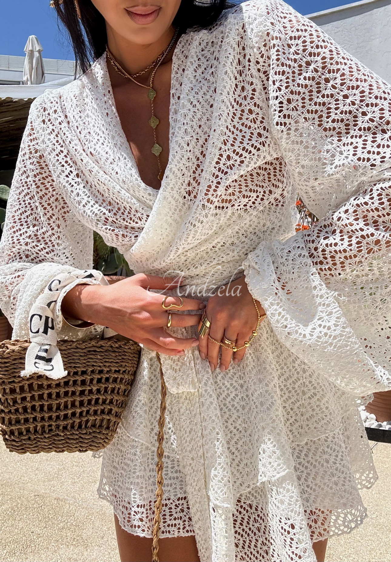 Čipkovaná súprava blúzka a sukňo-šortky La Milla Exquisite Lace biele